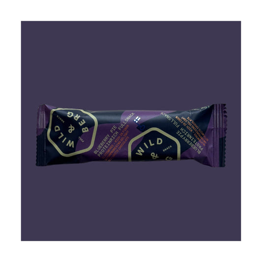 Wild & Berg Mustikkapiiras – Gluteeniton täysvälipala proteiinipatukka (40 g)